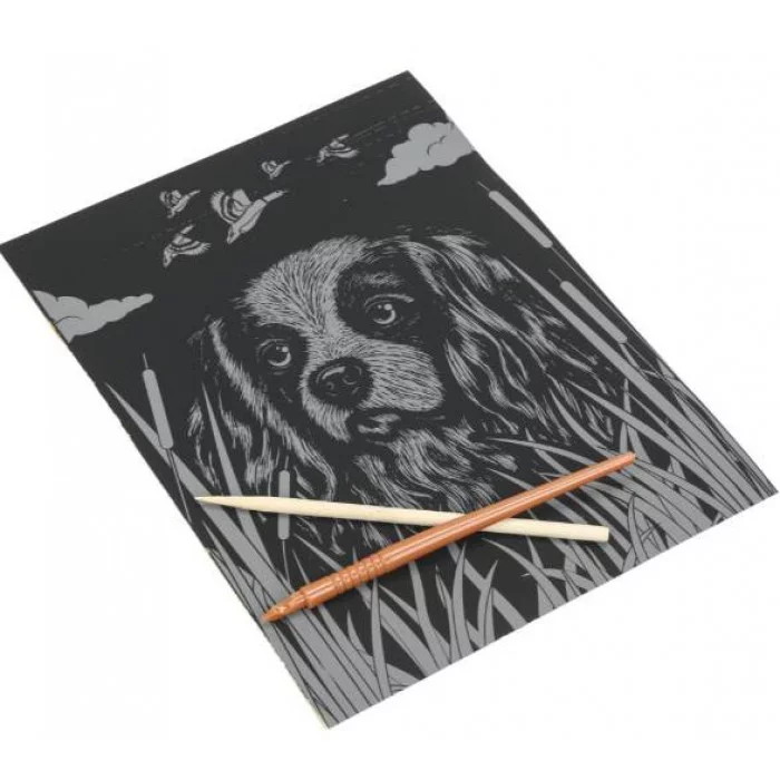 Гравюра золотая 18*24 см королевский спаниель МУЛЬТИ АРТ 394519