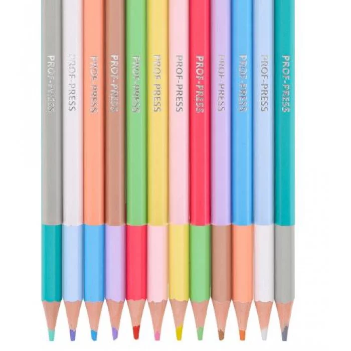 Карандаши цв. пастельные ЛЕТАЮШИЙ ОСТРОВ пластик,набор,гекс.12цв. (КЦ-3878) d=3мм, КЦ-3878