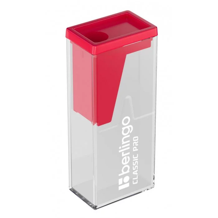 Точилка пластиковая Berlingo "Classic Pro" 1 отверстие, контейнер, ассорти  266924