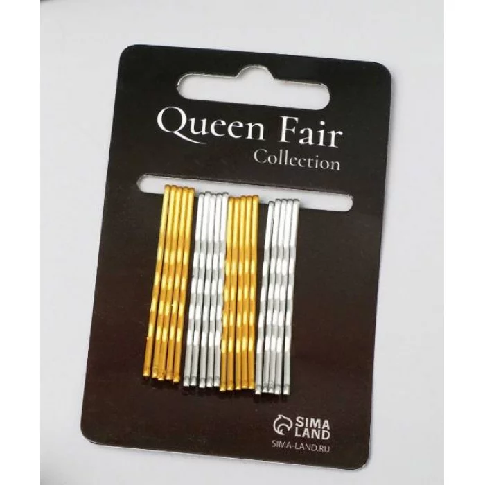 Невидимка для волос "Классика перламутр" (набор 20 шт) 5см золото серебро 4070824