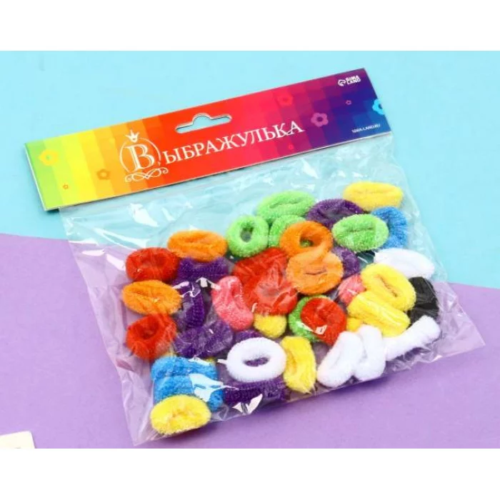 Резинка для волос "Махрушка" (набор 40 шт) яркое ассорти 2см 9709083