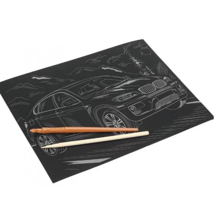 Гравюра 18*24 см машина, золотая МУЛЬТИ АРТ 394518