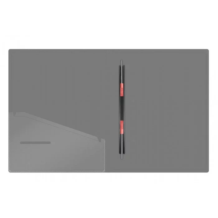 Папка с пружинным скоросшивателем Berlingo "Soft Touch" А4, 17мм, 700мкм, серая, с внутр. карманом 338204